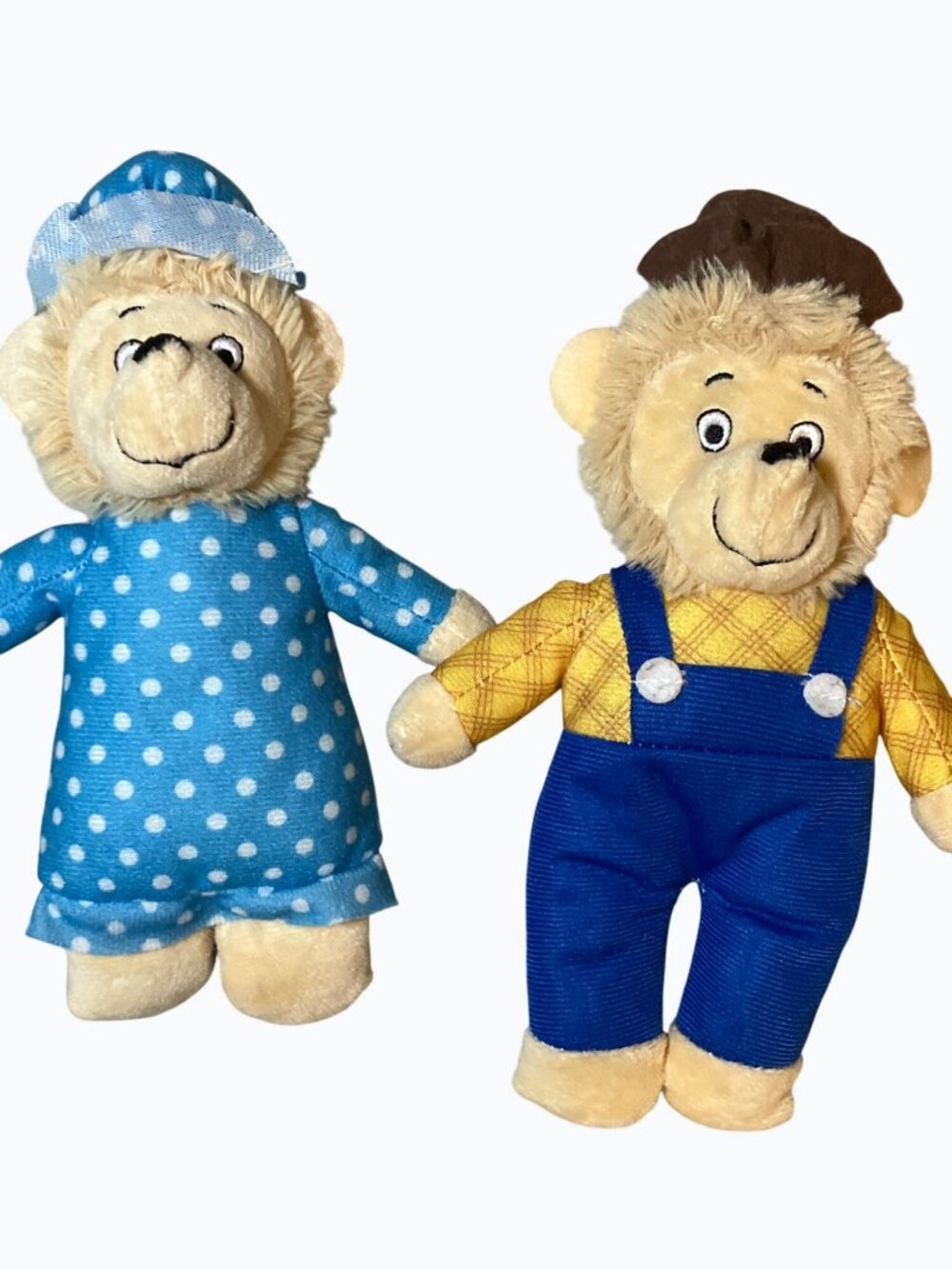 Berenstain Bears Plush Dolls In Overalls and Polka Dot Pajamas